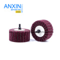 Non-Woven 6mm Thread Shaft Flap Wheel with Sand Cloth Interleaf for Stainless Steel